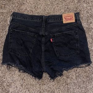 Levi 501 Black Denim Shorts